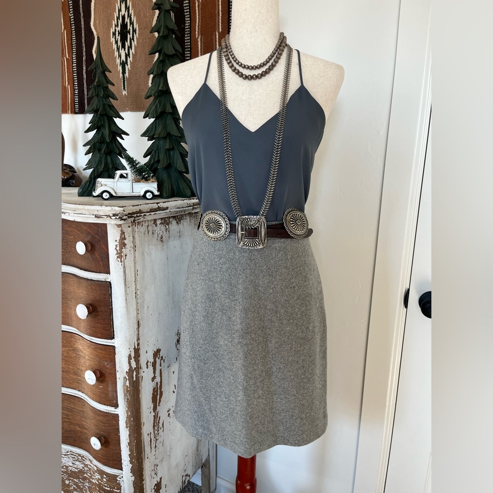 J Crew Women's Grey Wool Pencil Skirt